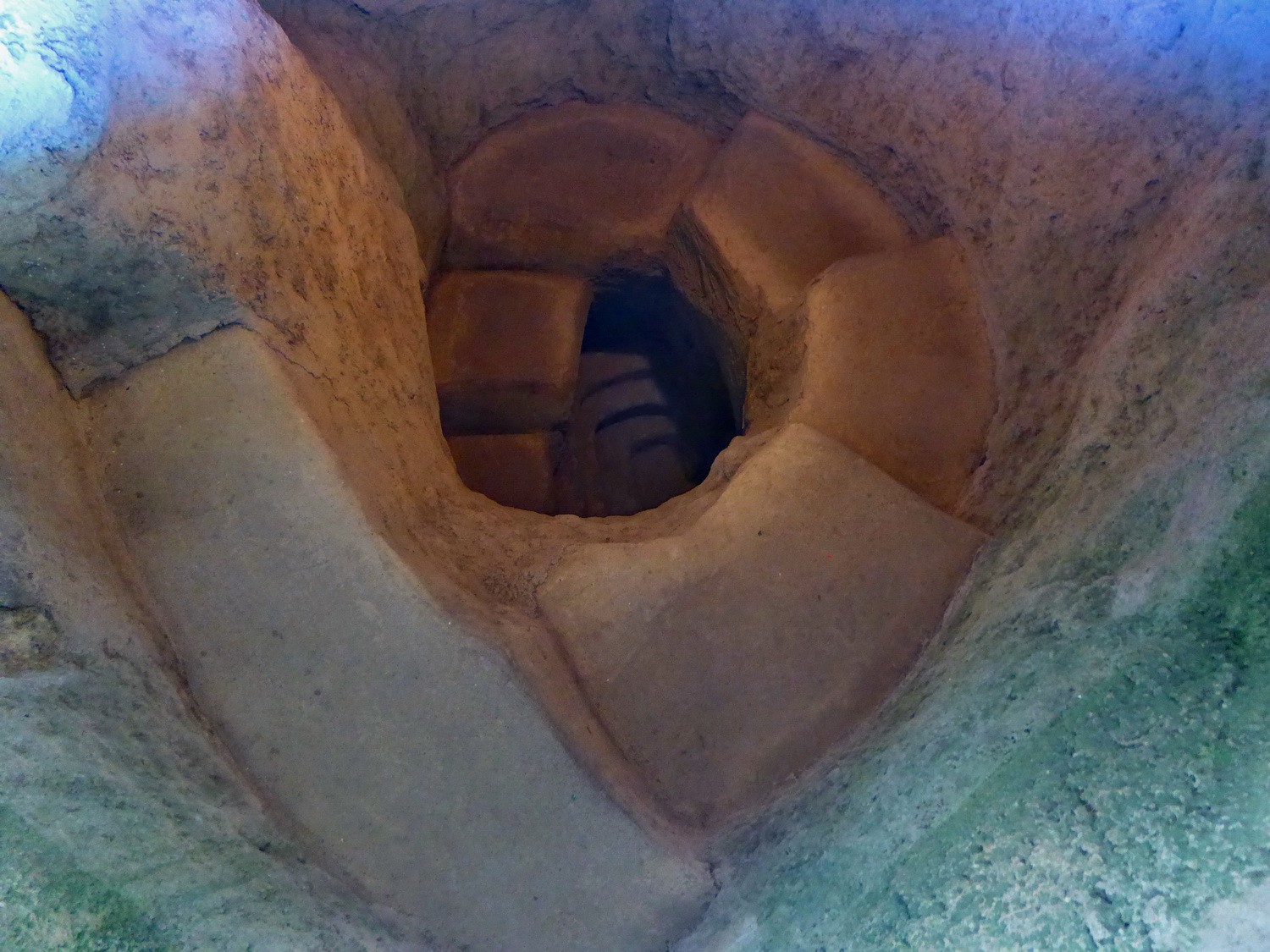 Spiral staircase into a grave of Segovia